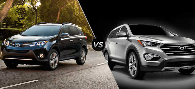 Какой автомобиль лучше: Hyundai Santa Fe или Toyota RAV4