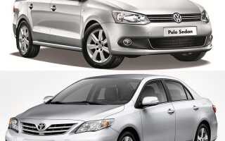 Какой автомобиль лучше: Volkswagen Polo Sedan или Toyota Corolla