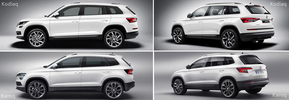 Габариты Skoda Karoq и Skoda Kodiaq