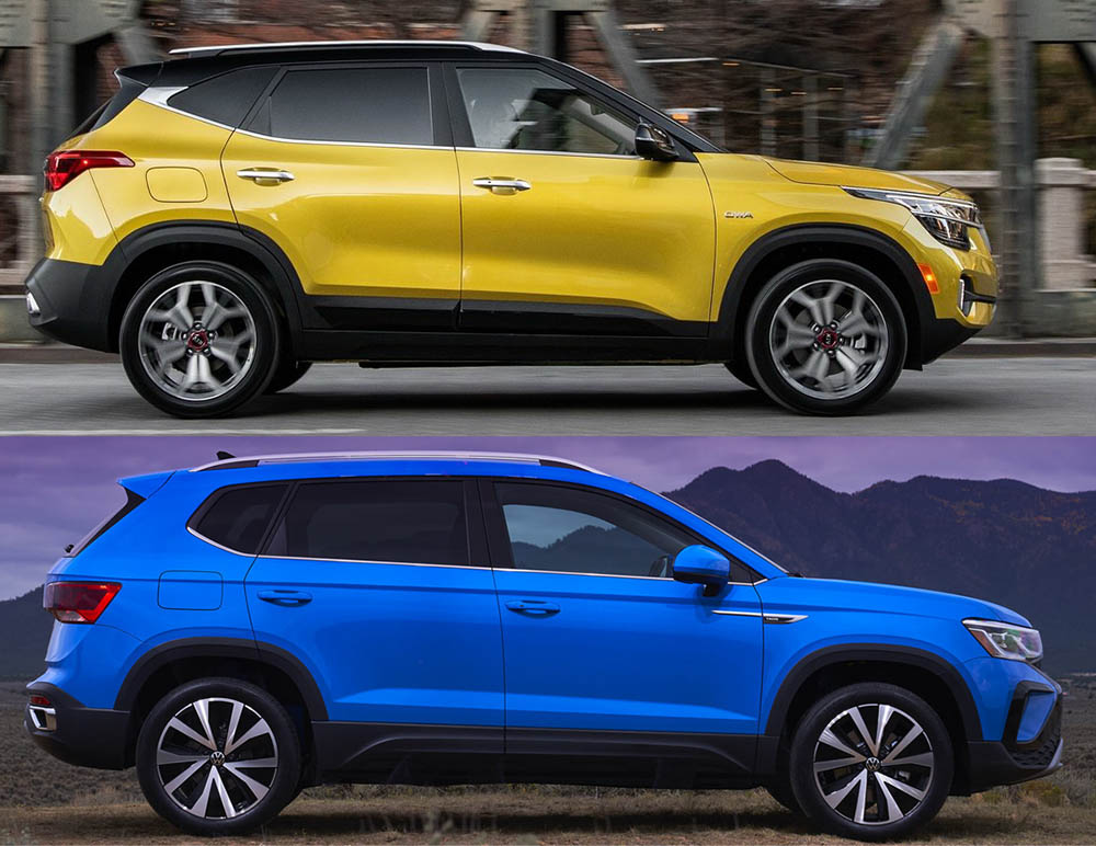 Размеры Kia Seltos и Volkswagen Taos