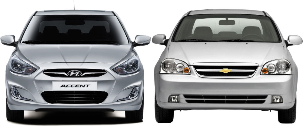 Hyundai Accent и Chevrolet Lacetti Hyundai Accent и Chevrolet Lacetti