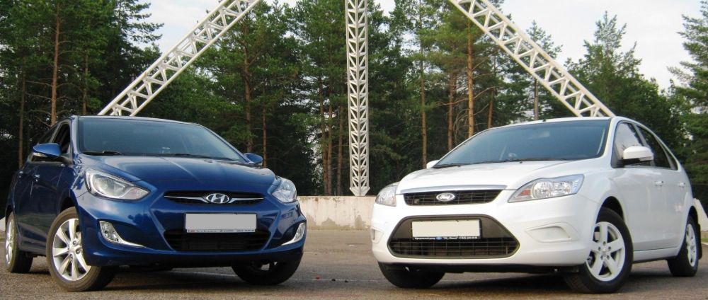 Hyundai Solaris и Ford Focus Hyundai Solaris и Ford Focus