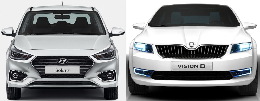 Hyundai Solaris и Skoda Octavia