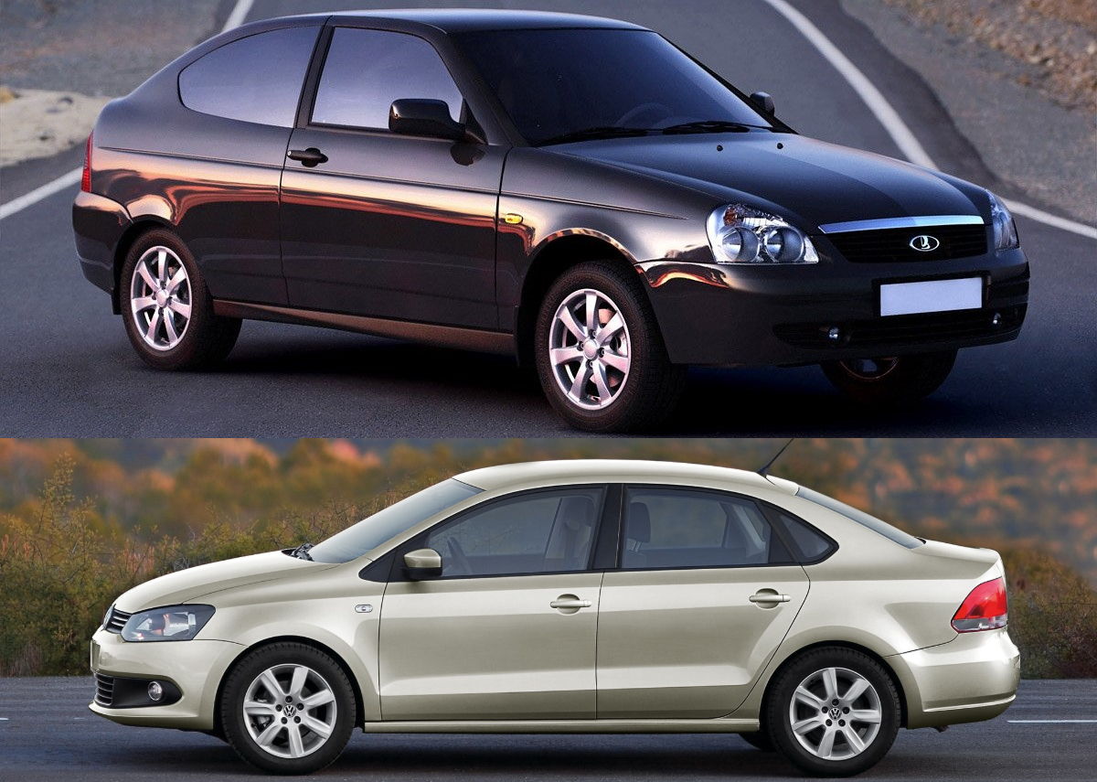 Volkswagen Polo Sedan и Lada Priora