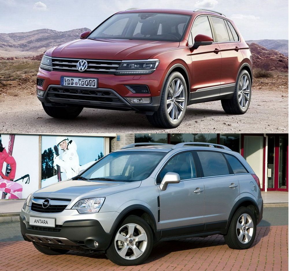 Компактные кроссоверы Volkswagen Tiguan и Opel Antara Volkswagen Tiguan и Opel Antara
