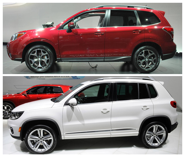 Популярный кроссовер из Японии - Subaru Forester и не менее известный немецкий кроссовер -Volkswagen Tiguan: какой автомобиль окажется лучше?