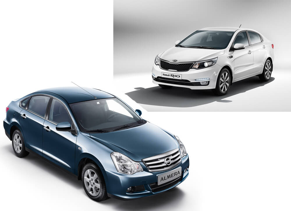 Kia Rio и Nissan Almera