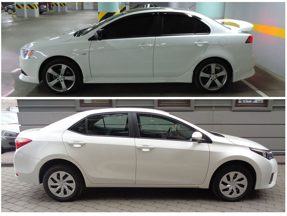 Mitsubishi Lancer и Toyota Corolla