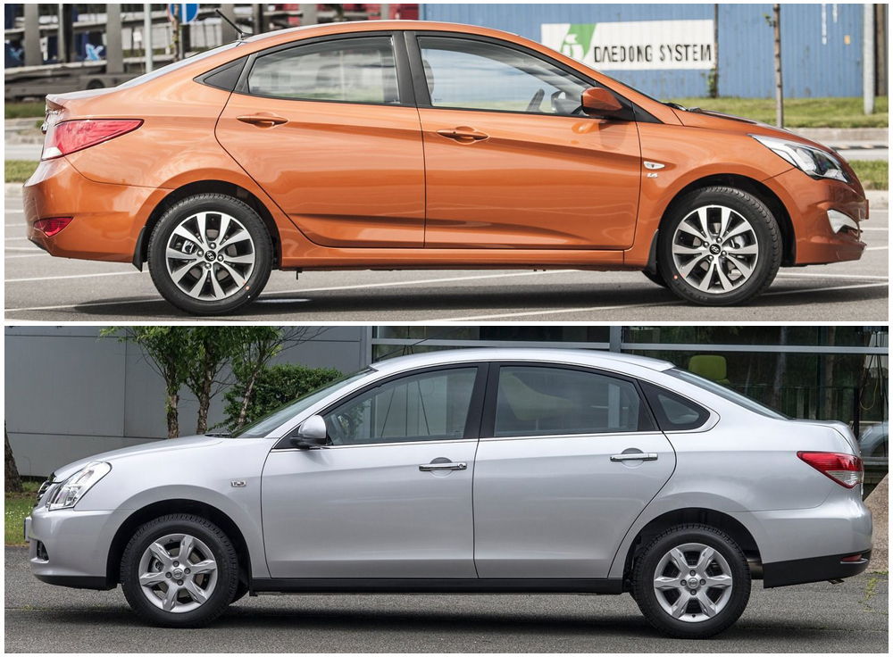 Hyundai Solaris и Nissan Almera