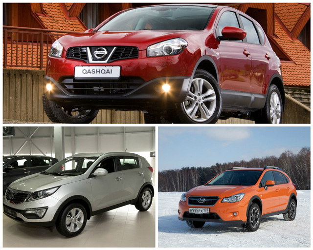 Сравнение автомобиля Nissan Qashqai с Kia Sportage и Subaru XV